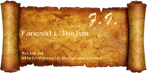 Fancsali Ibolya névjegykártya