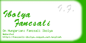 ibolya fancsali business card